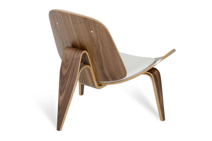 Modrest Warren Modern White & Walnut Accent Chair - MONAVILLA