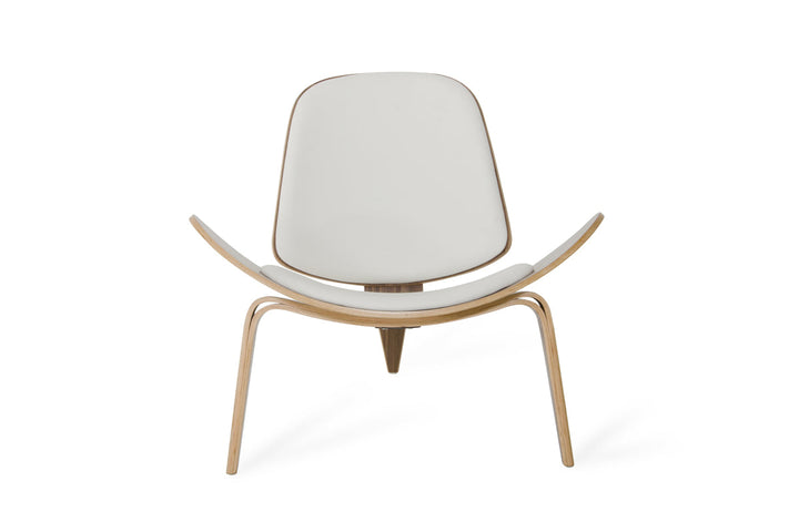 Modrest Warren Modern White & Walnut Accent Chair - MONAVILLA