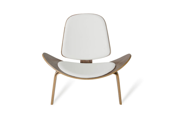 Modrest Warren Modern White & Walnut Accent Chair - MONAVILLA