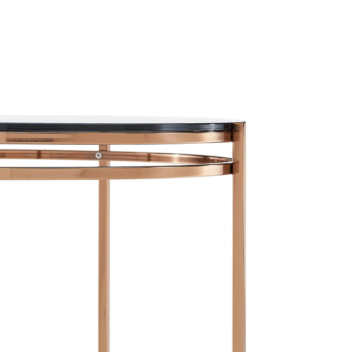 Modrest Bradford Modern Smoked Glass & Rosegold End Table - MONAVILLA