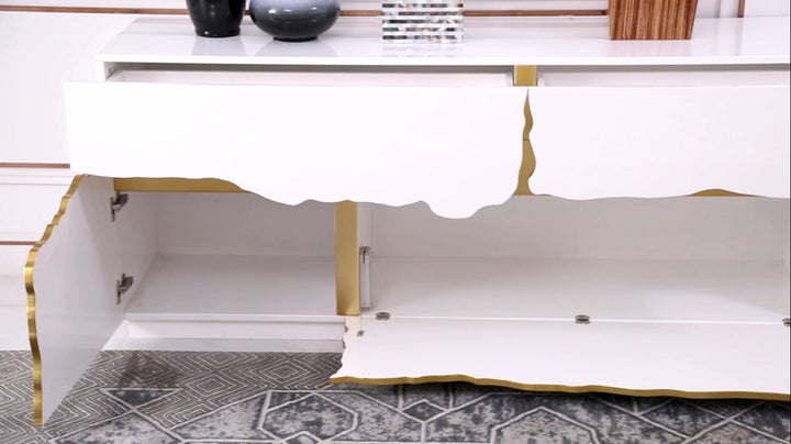 Modrest Aspen Modern White & Gold Buffet - MONAVILLA