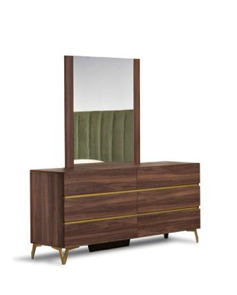 Nova Domus Calabria Modern Walnut Mirror - MONAVILLA