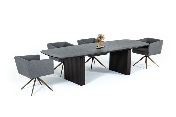 Modrest Calhoun Modern Smoked Oak Extendable Dining Table - MONAVILLA