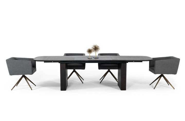 Modrest Calhoun Modern Smoked Oak Extendable Dining Table - MONAVILLA
