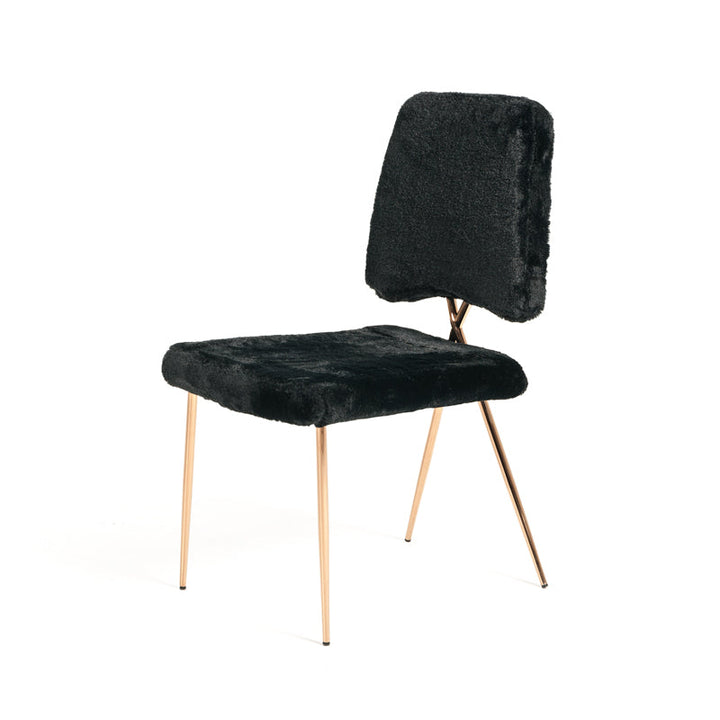 Candace Modern Black Faux Fur Dining Chair (Set of 2) - MONAVILLA