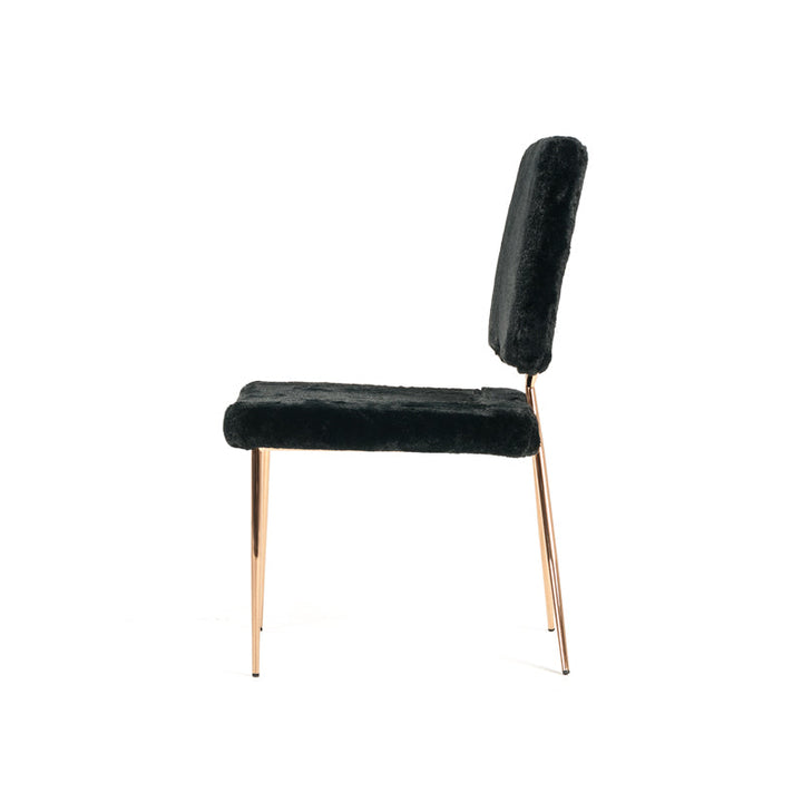 Candace Modern Black Faux Fur Dining Chair (Set of 2) - MONAVILLA