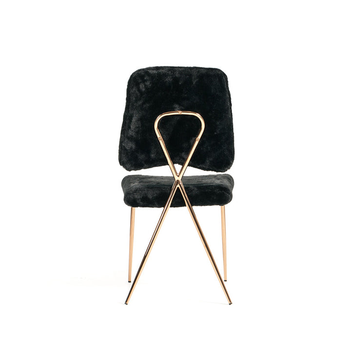 Candace Modern Black Faux Fur Dining Chair (Set of 2) - MONAVILLA