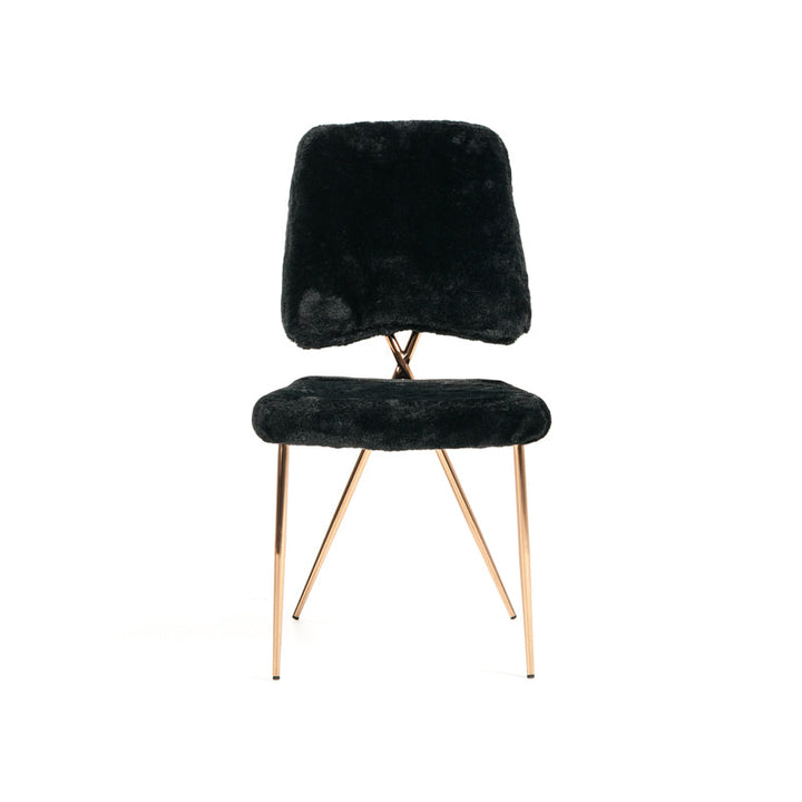 Candace Modern Black Faux Fur Dining Chair (Set of 2) - MONAVILLA