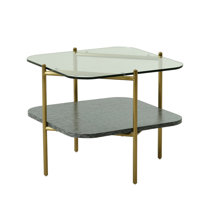 Modrest Cari Glam Gold & Glass End Table - MONAVILLA