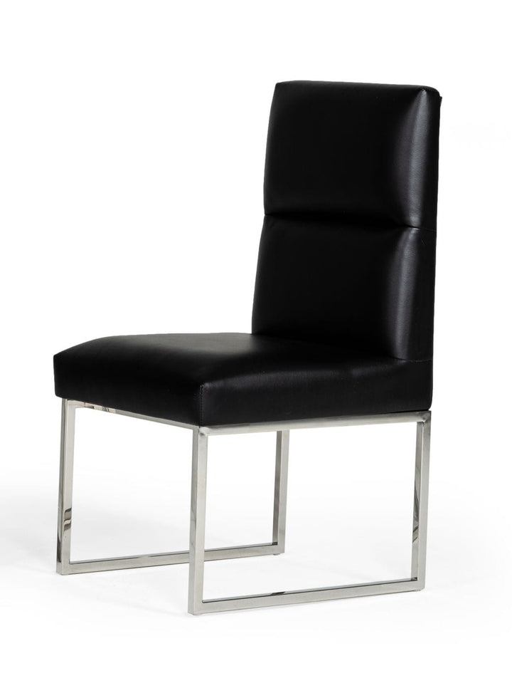 A&X Carla Modern Black Leatherette Dining Chair (Set of 2) - MONAVILLA