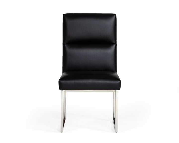 A&X Carla Modern Black Leatherette Dining Chair (Set of 2) - MONAVILLA