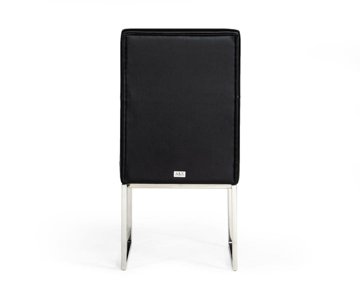 A&X Carla Modern Black Leatherette Dining Chair (Set of 2) - MONAVILLA