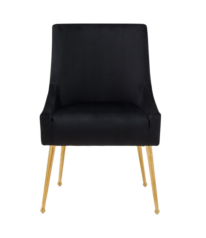 Modrest Castana Modern Black Velvet & Gold Dining Chair (Set of 2) - MONAVILLA