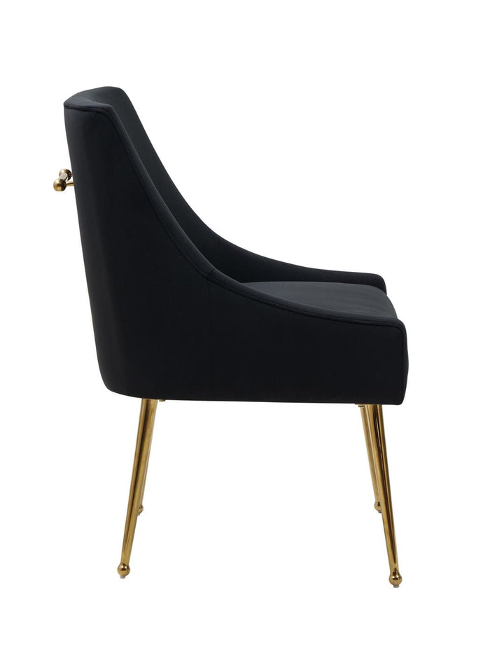 Modrest Castana Modern Black Velvet & Gold Dining Chair (Set of 2) - MONAVILLA