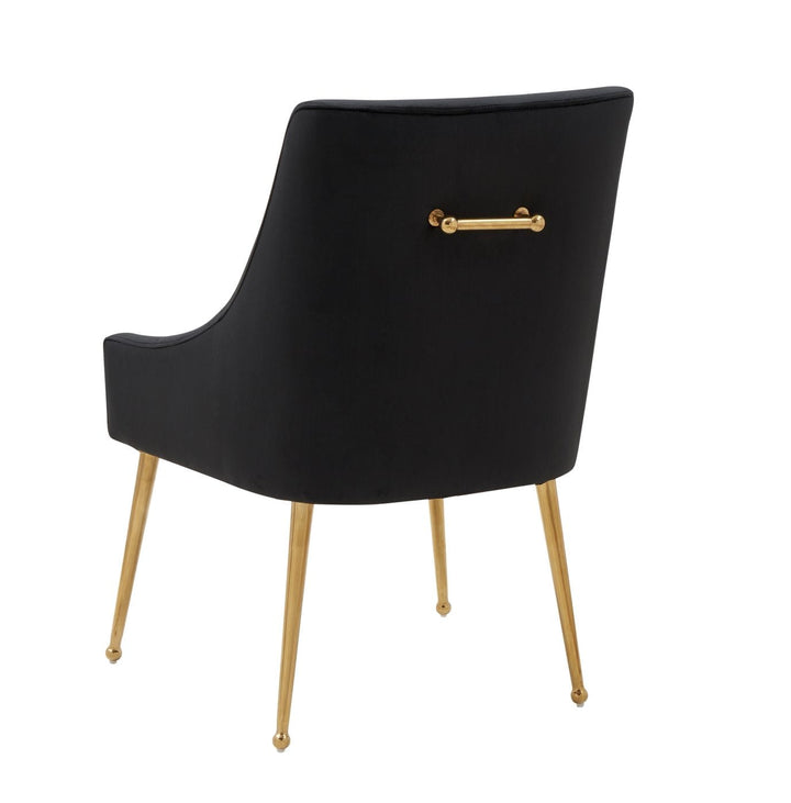 Modrest Castana Modern Black Velvet & Gold Dining Chair (Set of 2) - MONAVILLA