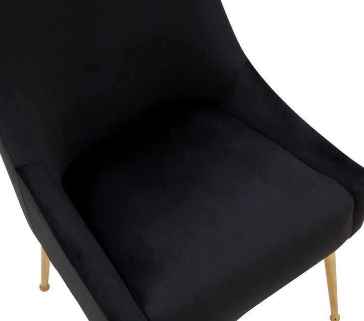 Modrest Castana Modern Black Velvet & Gold Dining Chair (Set of 2) - MONAVILLA
