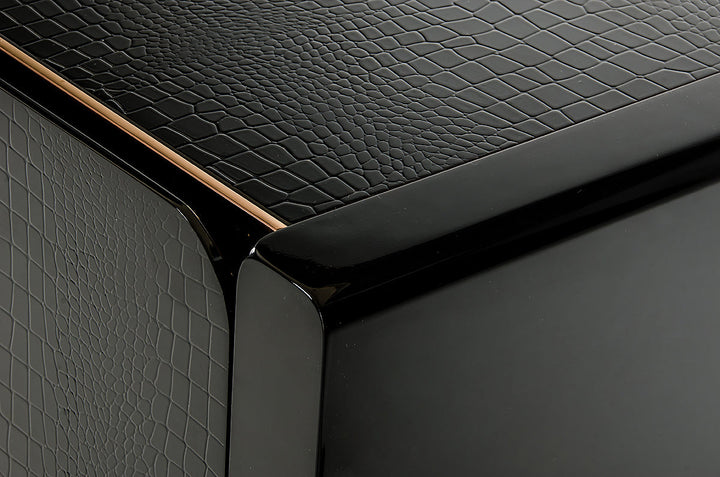 A&X Talin Modern Black Crocodile & Rosegold Buffet - MONAVILLA