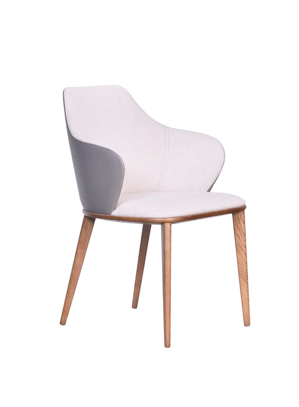 Modrest Megan Modern Beige & Grey Dining Chair - MONAVILLA