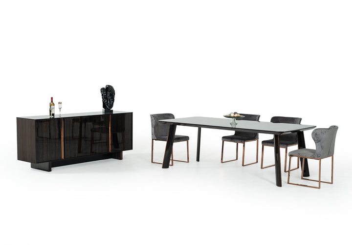 Modrest Chadwick Modern Ebony & Rosegold Dining Table - MONAVILLA