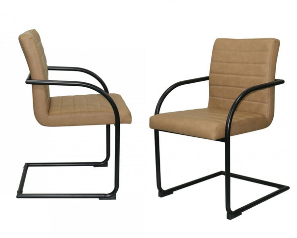 Modrest Ivey Modern Tan Dining Chair (Set of 2) - MONAVILLA
