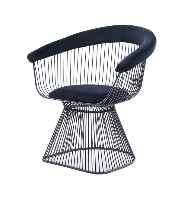 Modrest Chandler Modern Black Velvet & Black Stainless Steel Dining Chair - MONAVILLA