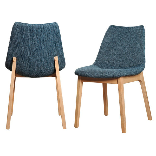 Modrest Chrissy Modern Blue Fabric Dining Chair (Set of 2) - MONAVILLA