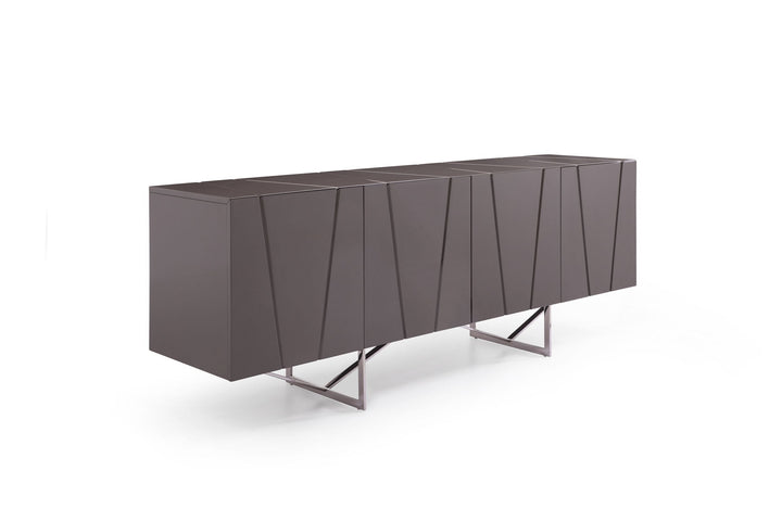Modrest Chrysler Modern Grey High Gloss Buffet - MONAVILLA