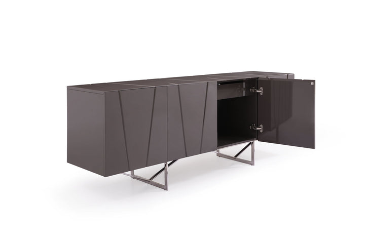 Modrest Chrysler Modern Grey High Gloss Buffet - MONAVILLA