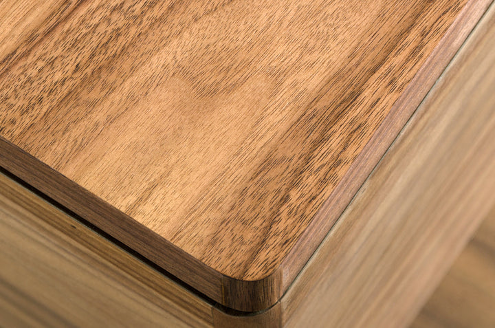 Modrest Clarion Modern Walnut and Glass End Table - MONAVILLA