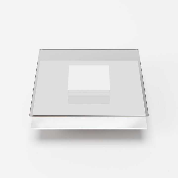 Modrest Clarion Modern White & Clear Glass Coffee Table - MONAVILLA