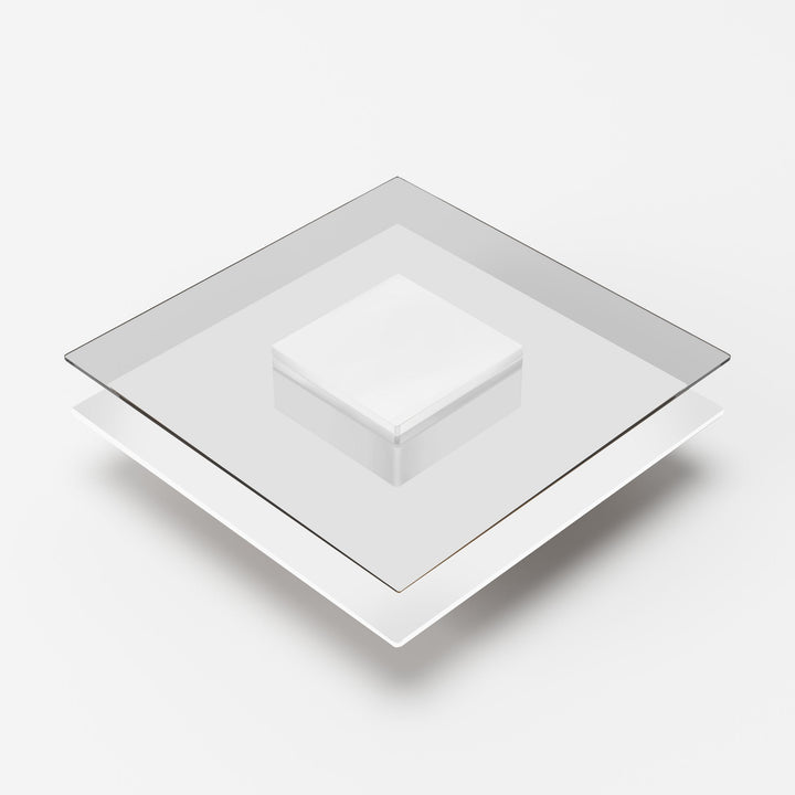 Modrest Clarion Modern White & Clear Glass Coffee Table - MONAVILLA