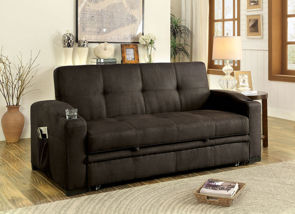 Furniture Of America Mavis Dark Brown Transitional Futon Sofa