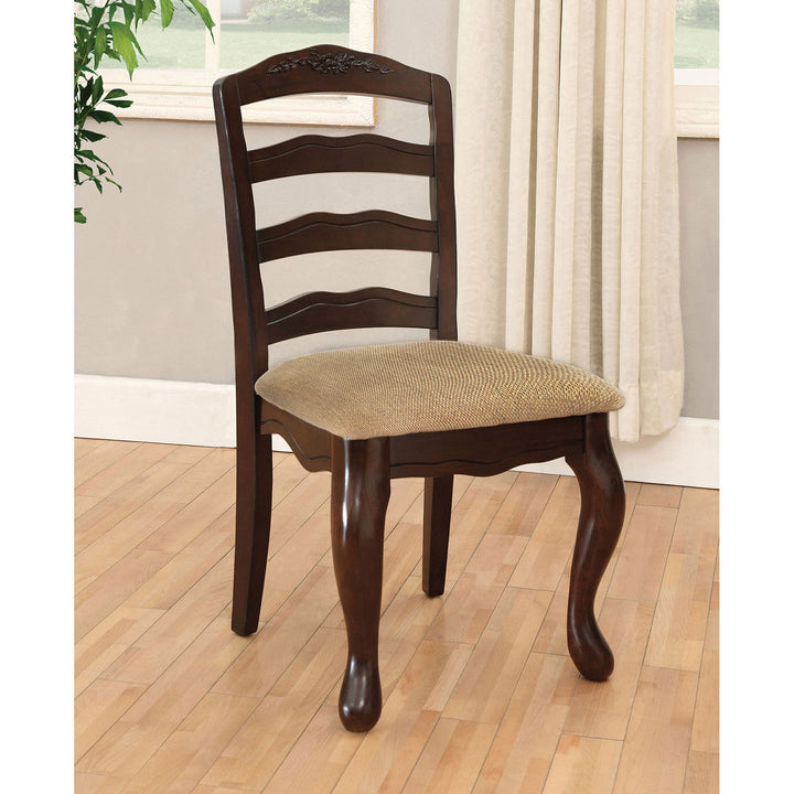 Furniture Of America Townsville Dark Walnut/Tan Transitional Side Chair (2 In Box) Model CM3109SC-DK-2PK - MONAVILLA