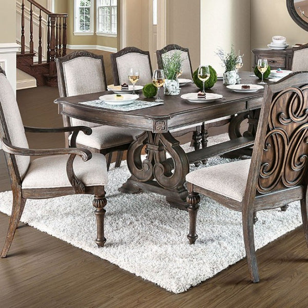 Furniture Of America Arcadia Rustic Natural Tone/Ivory Rustic Dining Table Model CM3150T-TABLE