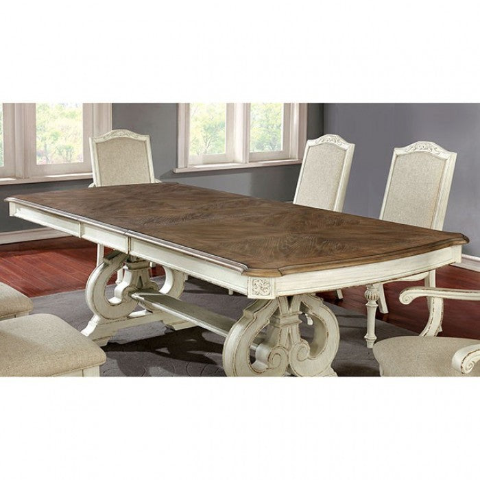 Furniture Of America Arcadia Antique White Rustic Dining Table Model CM3150WH-T-TABLE - MONAVILLA