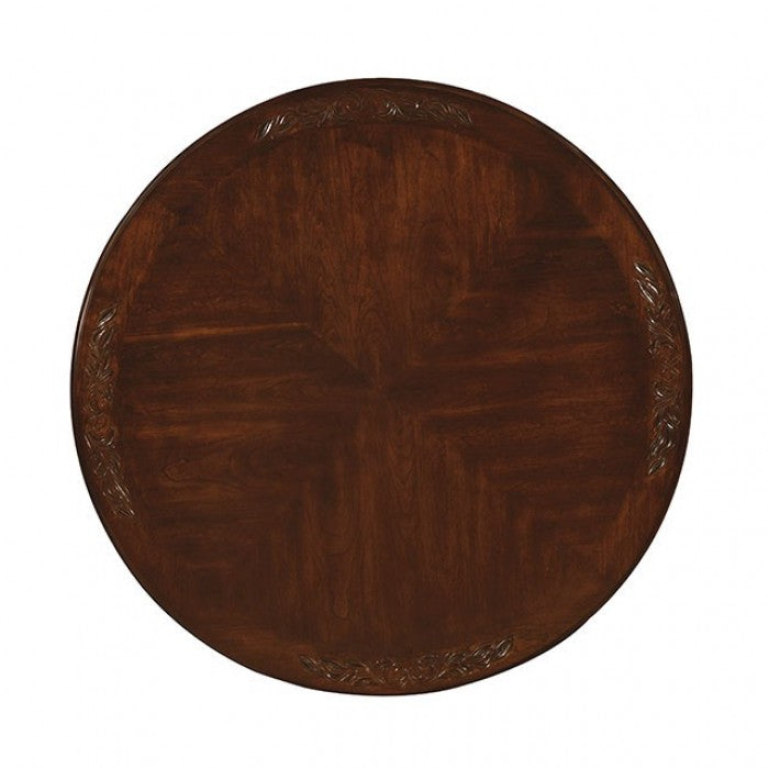 Furniture Of America Elana Brown Cherry Traditional Round Dining Table Model CM3212RT-TABLE - MONAVILLA