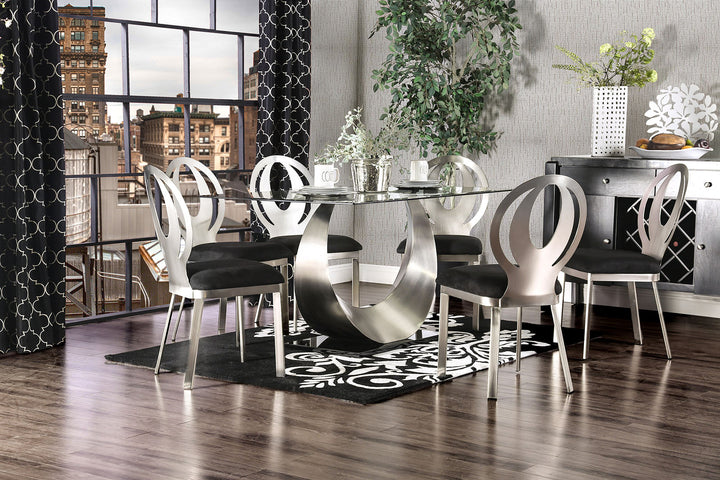 Furniture Of America Orla Silver/Black Contemporary Dining Table Model CM3726T-TABLE - MONAVILLA