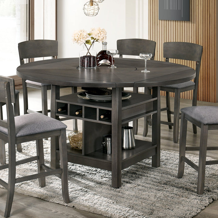 Furniture Of America Stacie Gray Transitional Counter Height Round Dining Table Model CM3733GY-RPT-TABLE - MONAVILLA