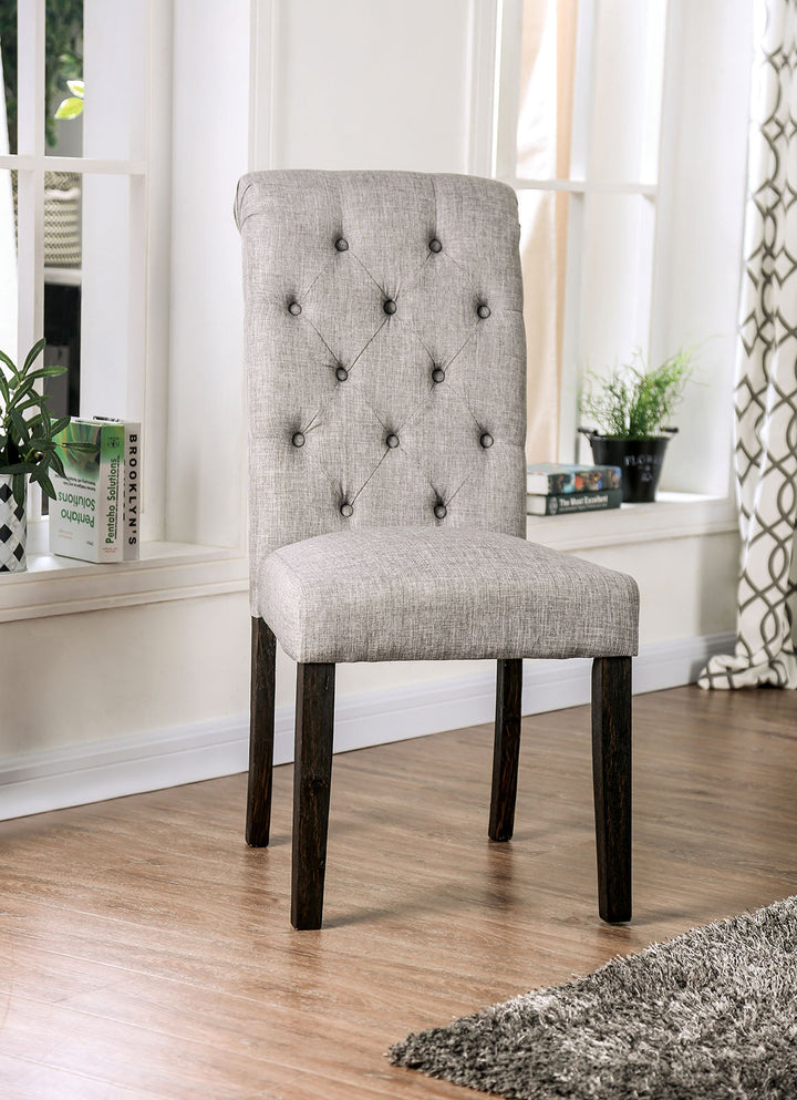 Furniture Of America Alfred Antique Black/Light Gray Rustic Side Chair (2 In Box) Model CM3735LG-SC-2PK - MONAVILLA