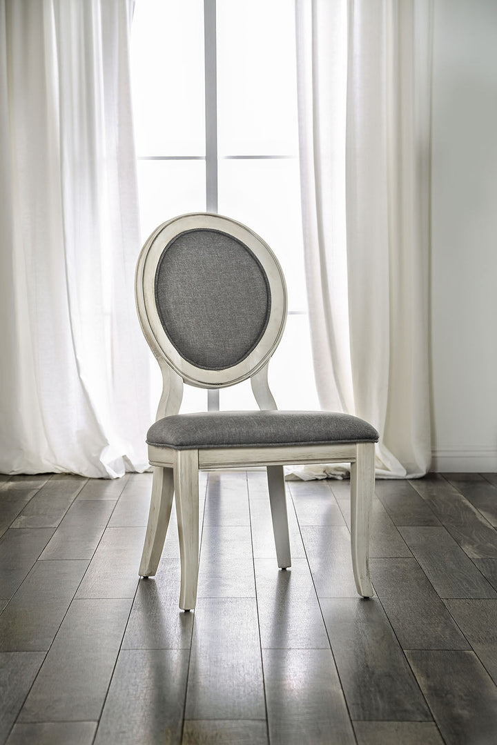 Furniture Of America Kathryn Antique White/Gray Transitional Side Chair (2 In Box) Model CM3872WH-SC-2PK - MONAVILLA