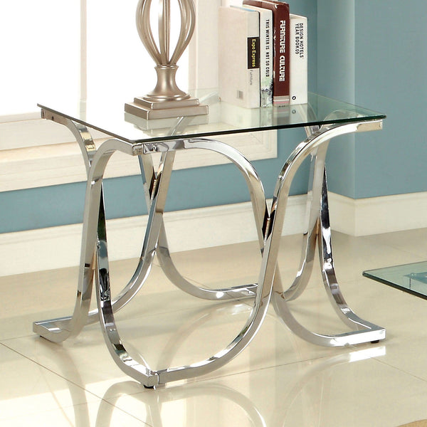 Furniture Of America Luxa Chrome Contemporary End Table Model CM4233E-PK - MONAVILLA