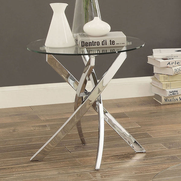Furniture Of America Laila Chrome Contemporary End Table Model CM4241E-TABLE - MONAVILLA