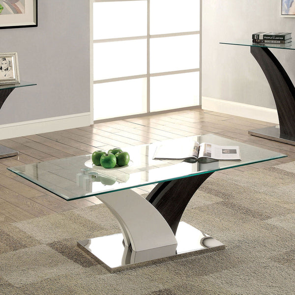 Furniture Of America Sloane White/Dark Gray/Chrome Contemporary Coffee Table Model CM4244C-TABLE - MONAVILLA
