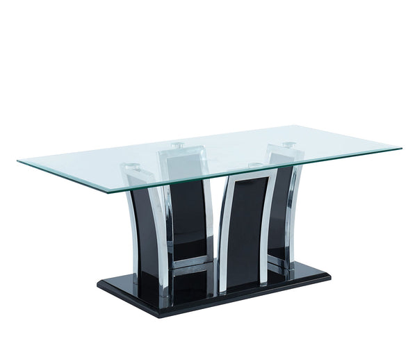 Furniture Of America Staten Glossy Black/Chrome Contemporary Coffee Table Model CM4372BK-C-PK - MONAVILLA