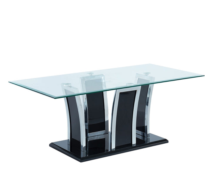 Furniture Of America Staten Glossy Black/Chrome Contemporary Coffee Table Model CM4372BK-C-PK - MONAVILLA
