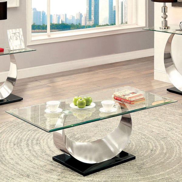 Furniture Of America Orla Satin Plated/Black Contemporary Coffee Table Model CM4726C-TABLE - MONAVILLA
