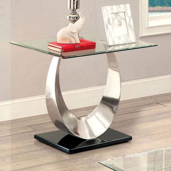 Furniture Of America Orla Satin Plated/Black Contemporary End Table Model CM4726E-TABLE - MONAVILLA