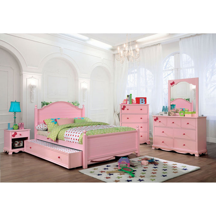 Furniture Of America Dani Pink Transitional 4-Piece Twin Bedroom Set Model CM7159PK-T-4PC - MONAVILLA