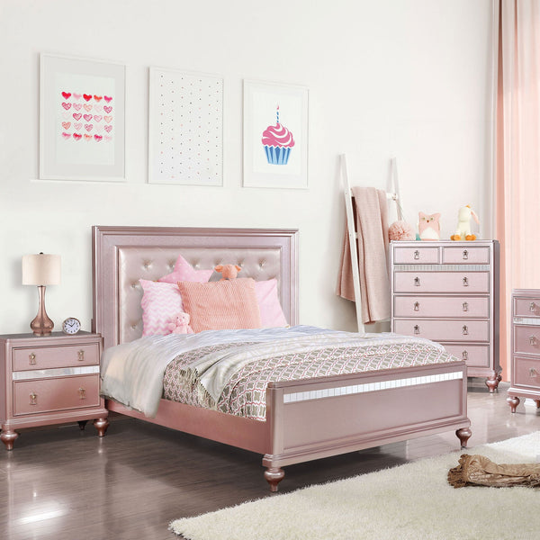 Furniture Of America Ariston Rose Gold Contemporary Twin Bed Model CM7170RG-T-BED - MONAVILLA