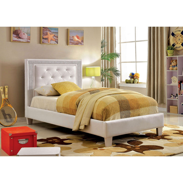 Furniture Of America Lianne White Contemporary Twin Bed Model CM7217WH-T-BED-VN - MONAVILLA